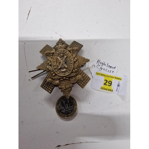 29 - Very Large Highland Cycslists cap badge