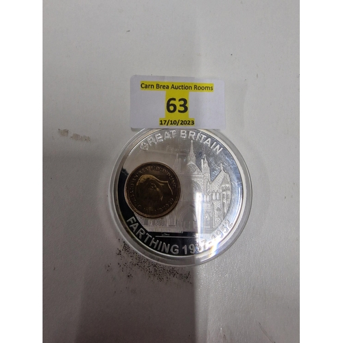 63 - GB Farthing in Silver mint