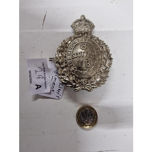 28a - Very Large Kings Liverpool Regiment cap badge