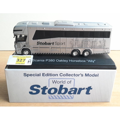 327A - Boxed Stobart Sport Scania P380 Oakley Horsebox 