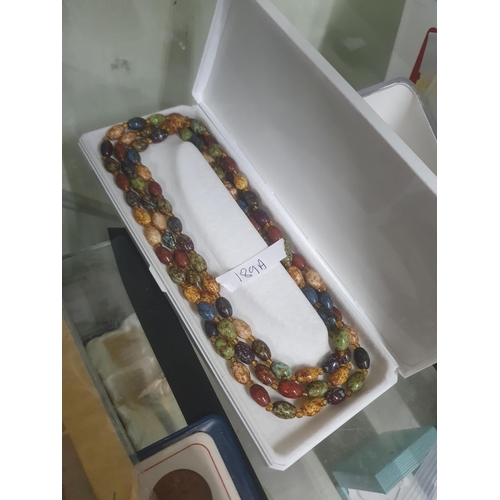 189A - very long real agate necklace