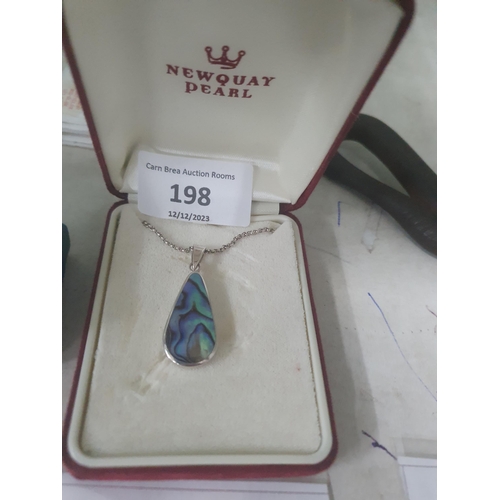 198 - 925 Silver Abalone Pendant Necklace