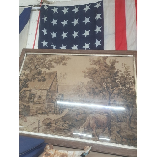 236 - large tapestry in frame UNABLE TO POST