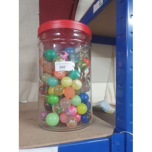 260 - jar of 145 bouncing balls