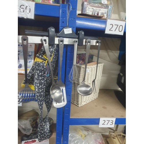 260A - set kitchen  prestige stainless steel tools on hanger