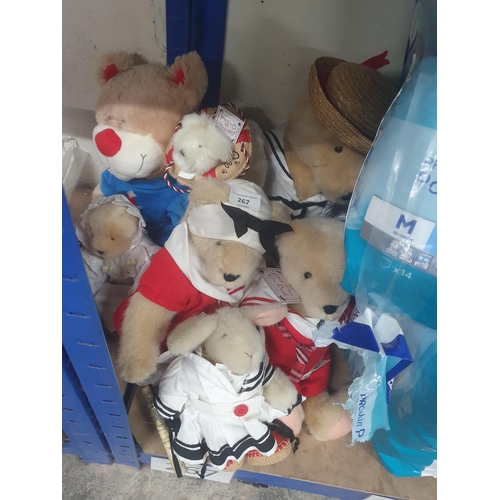 267 - lovely lot of collectable bears, most with labels