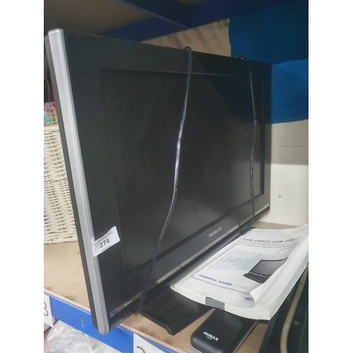 274 - tv with remote spares repairs