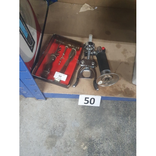 50 - corkscrew lighter etc