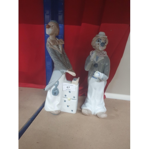 67 - Pair of Lladro Style Clowns