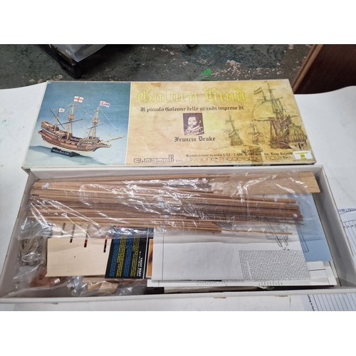 30 - Vintage Italian Golden Hind balsa Model Kit unstarted