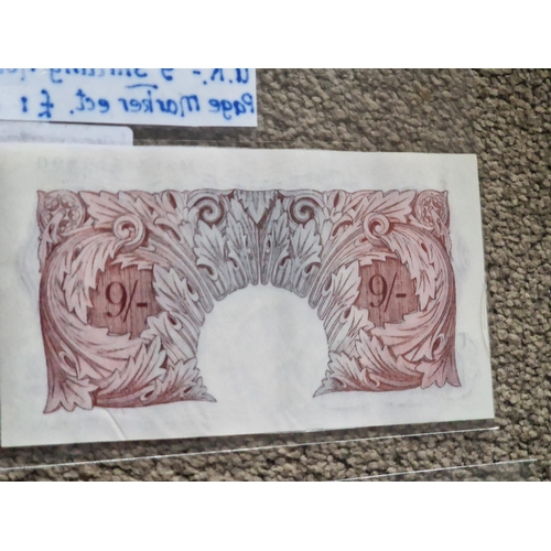 55A - 9 Shilling note laminated