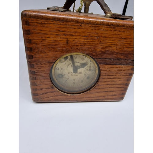 102 - Vintage Wooden Cased Pigeon Timing Clock