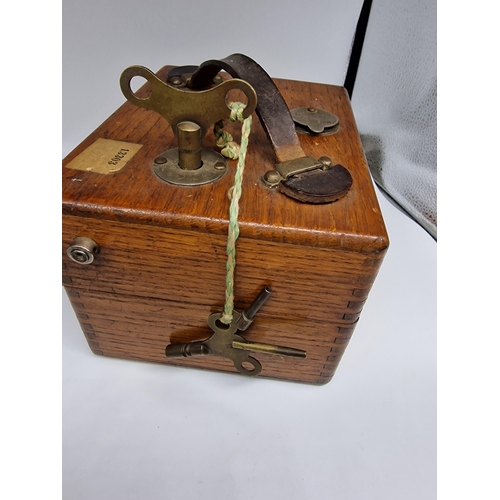 102 - Vintage Wooden Cased Pigeon Timing Clock