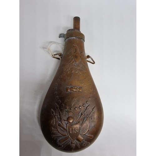 92 - Antique US powder flask