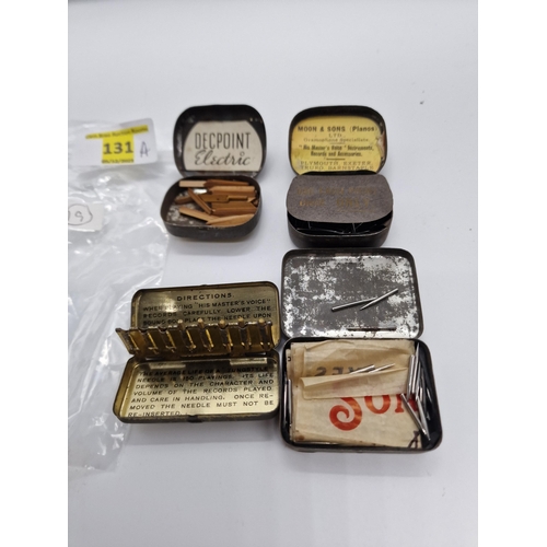 131A - Gramophone needle tins & contents