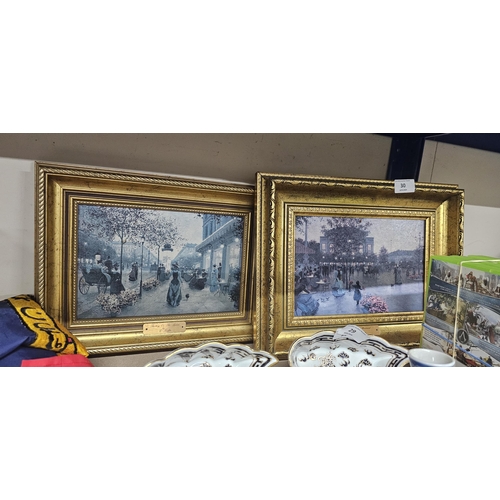 30 - 2 x gold framed pictures