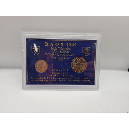 455 - R.A.O.B £2 & £5 Coin Set