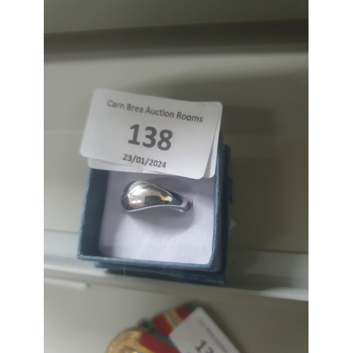 138 - 925 thick silver CZ ring size J/J½