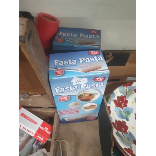 268 - 2 x fasta pasta microwave cooker - new boxed