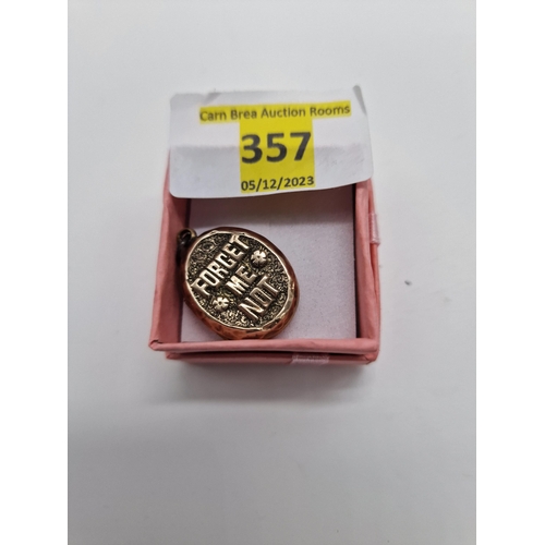 357 - rolled gold forget me not locket