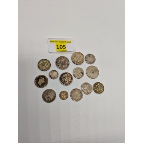 105 - Various Victorian & Georgian silver coins