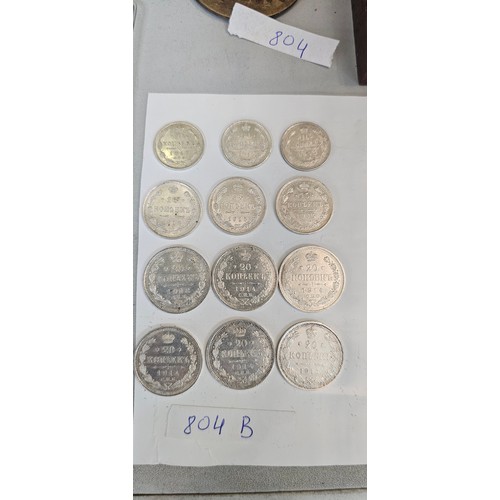 719 - 12 silver coins VF -UNC condition