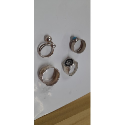 778 - 4 silver rings