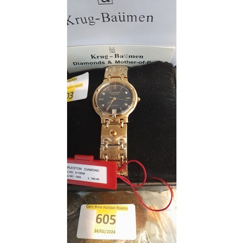 603 - Krug-Baümen, Model number: 5118DM, new wrist watch, box and papers