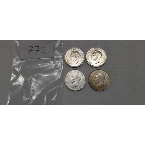 772 - 4 Silver coins, good condition