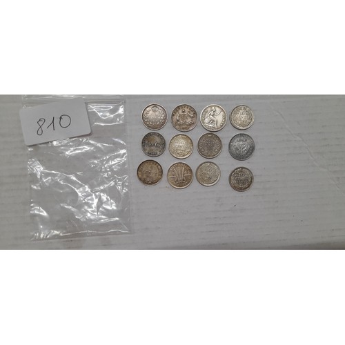 810 - 12 Silver coins, mainly in high grade