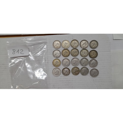 812 - 20 Silver coins in VF-EF condition