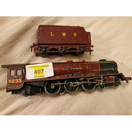 407 - Hornby Dublo EDL2 OO Gauge 6231 Duchess of Atholl LMS Maroon 3 Rail gwo