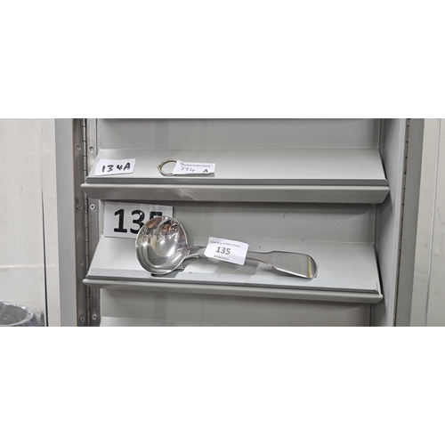 135 - 64g fully hallmarked solid silver victorian serving ladle