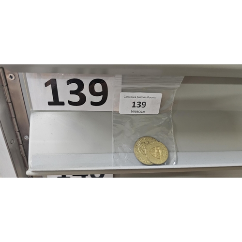 139 - Georgian full Guinea & half guinea token coins