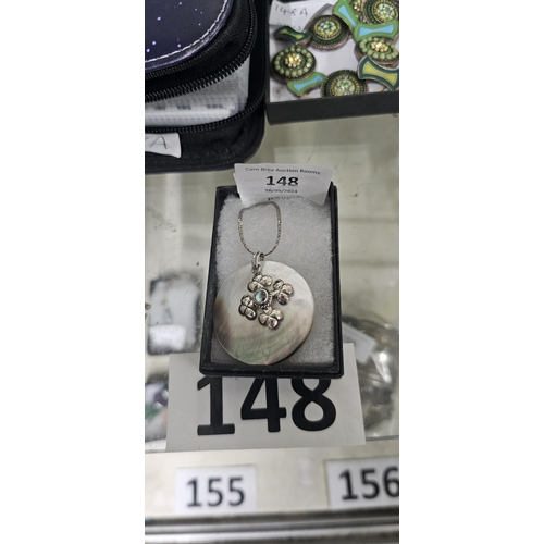 148 - 925 silver shell necklace/pendant