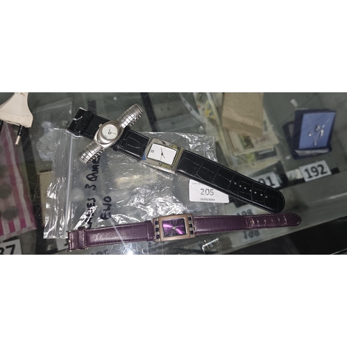 205 - 3 ladies quartz watches GWO