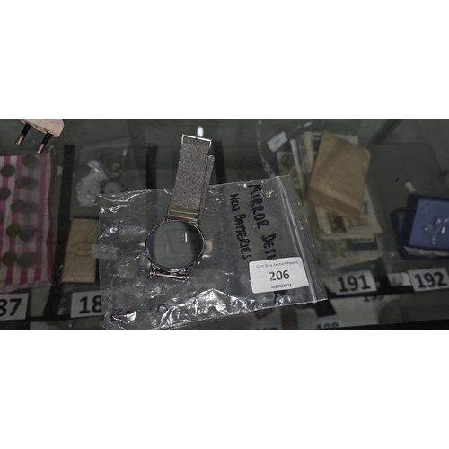 206 - stunning designer mirror watch new batteries multicoloured dial needs setting