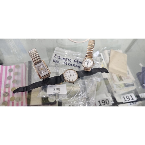 208 - 3 quartz watches inc sekonda GWO