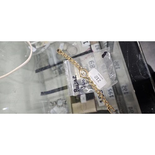 210 - ladies pulsar gold coloured watch GWO