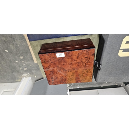 229 - humidor cigar box & contents