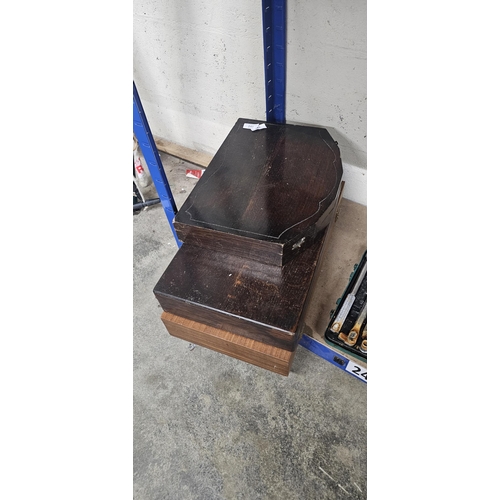 243 - 3 wooden boxes one broken hinges