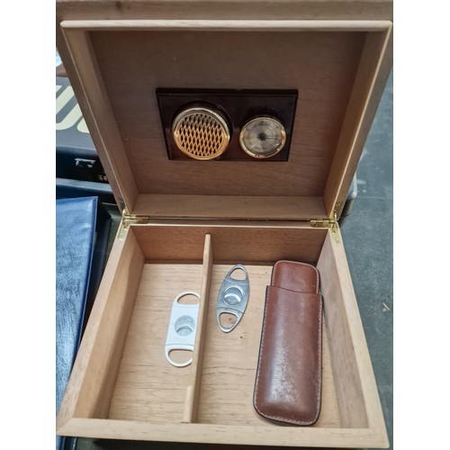 229 - humidor cigar box & contents