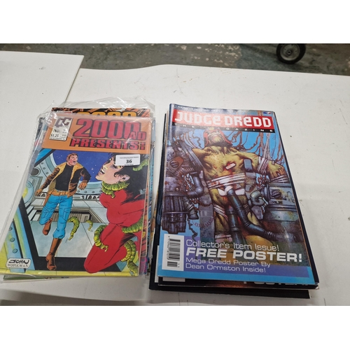 36 - 15 Judge Dread & 2000ad magazines 1980s/90s