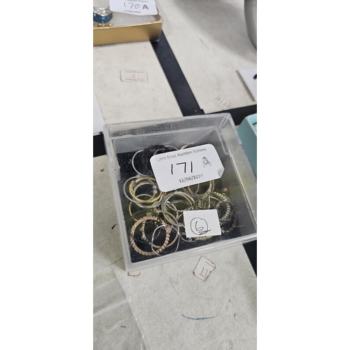 171A - box of costume stacker rings assorted sizes