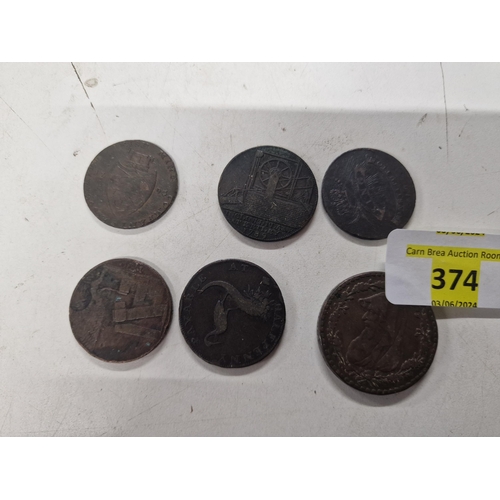 374 - Pennies coins c1700