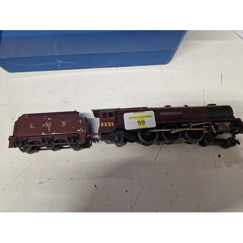 99 - HORNBY DUBLO 3 RAIL DIE CAST LMS DUCHESS OF ATHOLL LOCOMOTIVE & TENDER 6231