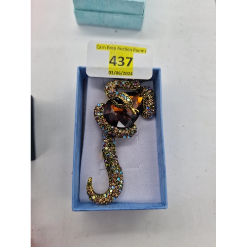 437 - large snake brooch