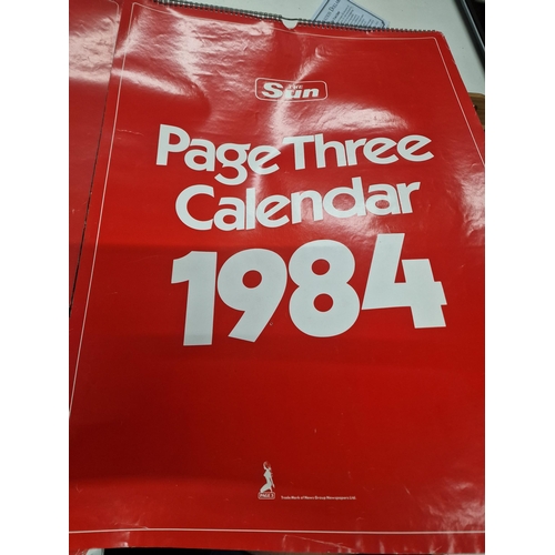 345 - Large Sun Page Three Calendars 1983 & 1984