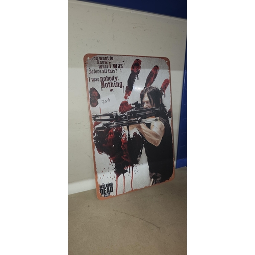 30A - walking dead film tin metal sign