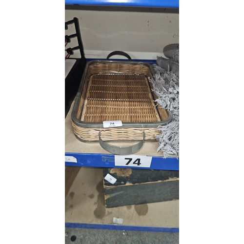 74 - folding hamper wicker tray